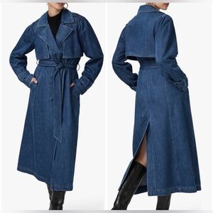 NWT womens PAIGE Raina denim trench coat 2